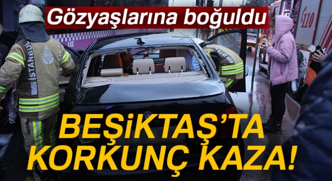 Beşiktaş'ta otobüs otomobile çarptı: 1 yaralı